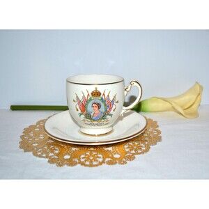 Vintage Royal Coronation 1953 Cup & Saucer Elizabeth 2